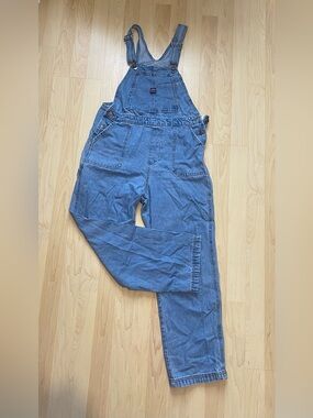 UNIONBAY Light Blue Denim Overalls with Red Logo Patch